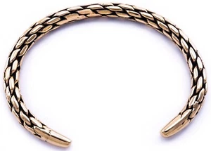 Bronze Wikinger Armreif G:L Handgeflochhten Armspange  spitze Enden Kelten - Bild 1 von 2