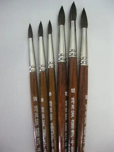 Set of 6pcs Fine Hair Watercolor brushes round 3 of each # 8-#11 M/Germany - Picture 1 of 1