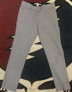 Pantalone donna chino Laura Ashley taglia 8 gamba 27 vita 30 nero bianco geometrico - Foto 1 di 14
