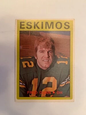1972 O-Pee-Chee CFL #102 Fred Dunn - Edmonton Eskimos (invJ4) - Image 1 of 2