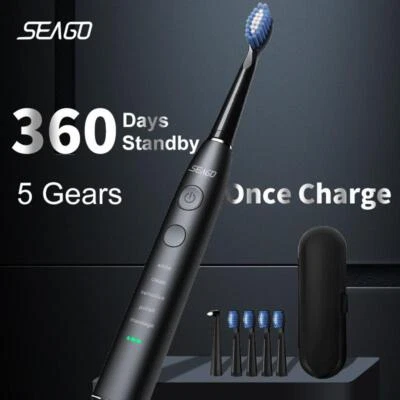 Seago Electric Sonic Toothbrush USB Rechargeable Adult 360 Days Long Battery Lif - Image 1 of 4