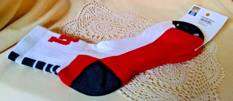 UNIVERSITY UTAH SOCKS NEW UU UTES TOPSOX SIZE MEDIUM SALT LAKE CITY RED WHITE Cover
