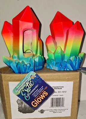 Аквариум украшения 2 X синяя лента экзотические среды кристалл пещера радуга новый в коробке - Изображение 1 из 4