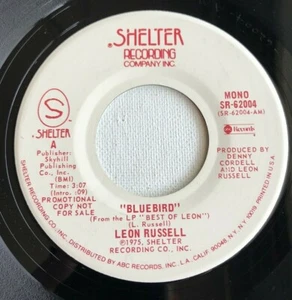 LEON RUSSELL, BLUEBIRD, SHELTER#62004, PROMO ROCK 45 RECORD, 1975 - Picture 1 of 4