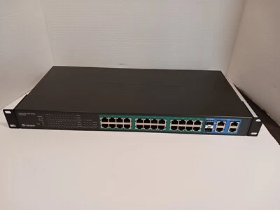 Trendnet TPE-224WS 28-Port 10/100 Web Smart PoE+ Switch w/ Brackets - Image 1 of 4