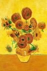 Tournesols D'apres Van Gogh Tableau Peinture Huile Sur Toile Signée / Flow