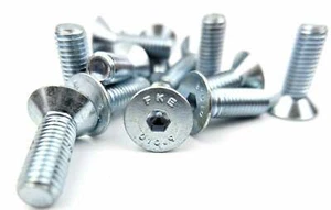 M10 x 30mm Countersunk Socket Allen Head bolts,BZP, 10.9 Grade,10mm Pack of 10 - Picture 1 of 12