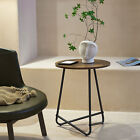 [en.casa] Beistelltisch Nebentisch Sofatisch Kaffeetisch Tisch 55x45cm Rund Holz
