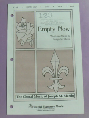 Empty Now,Joseph M.Martin/Harold Flammer 1997 sheet music SATB (Time 4 Alleluia) - Image 1 of 2