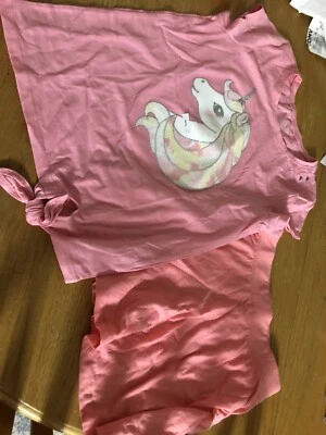 2 Piezas: Top Corto y Unicornio The Children's Place Pinks, Niños L (10/12) Nuevo con Etiquetas Foto 1 de 4