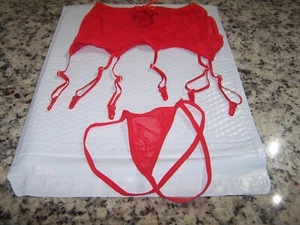 NIP 2pc SEXY Garter Belt & Thong RED Lingerie SZ 2XL - Picture 1 of 3