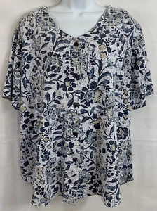 Capistrano Sz 14/16 Multicolor Graphic Button Up Jersey Top V-Neck Short Sleeve - Picture 1 of 12