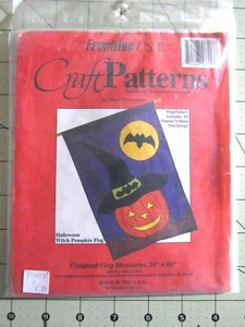 "Halloween Hexe Kürbis Flagge" von Frostline USA Schnittmuster 34" x 48" - Bild 1 von 2