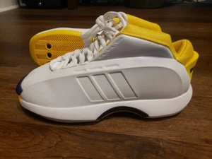 Size 8 Adidas Crazy 1 Lakers Home Men's Kobe Bryant White Yellow Purple - Picture 1 of 9