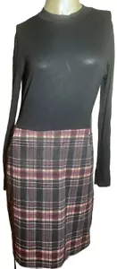 Damenkleid Größe 10 schwarz Schottenkaro Wackel Bleistiftkleid Taschen Dorothy Perkins - Bild 1 von 12