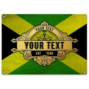 Jamaica Flag Bar Sign Personalised Home Accessories BBQ Grill Jamaican Gift - Picture 1 of 4