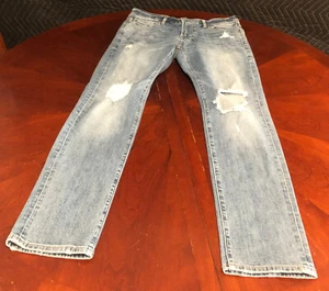 Abercrombie & Fitch Jeans Mens 30x30 Blue Stretch Skinny Distressed - Picture 1 of 13