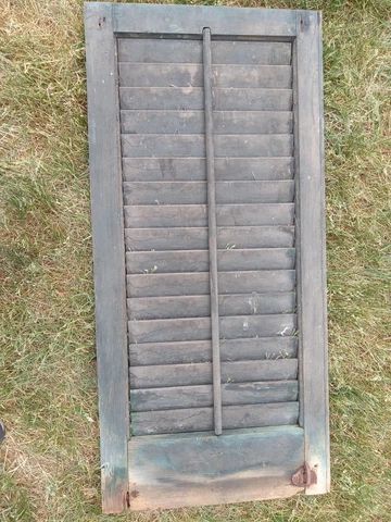 VINTAGE ANTIQUE LOUVERED SHUTTER - SHABBY - FARMHOUSE - Third of 4 Cover