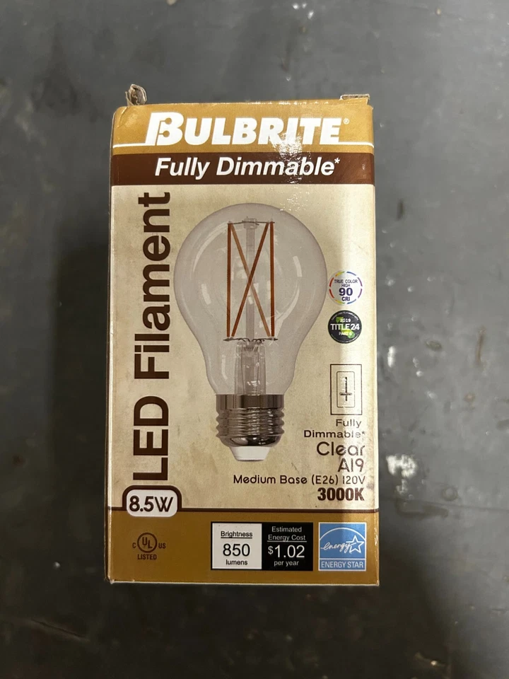 BULBRITE FULLY DIMMABLE 8.5 WATT LED BULB # A19 - Image 1 of 1