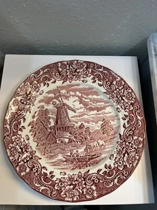 Royal Tudor Ware 10 Zoll Rosa Servierschüssel Windmühle, Palissy Keramik Untertasse & Schüssel - Bild 1 von 15