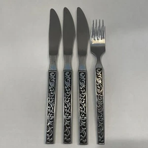 Vintage Riviera Monterey Stainless 6 Dinner Knives & 1 Fork Flatware Japan - Picture 1 of 11
