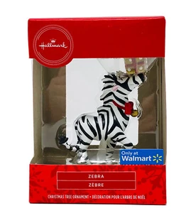 Hallmark Holiday Zebra con regalo adorno de árbol de Navidad en caja roja NUEVO 2020 - Imagen 1 de 4