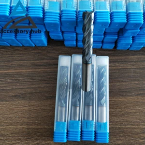 4 Flute 1/2" x 2" x 4" Long Solid Carbide End Mill - TiALN Coated - Picture 1 of 13