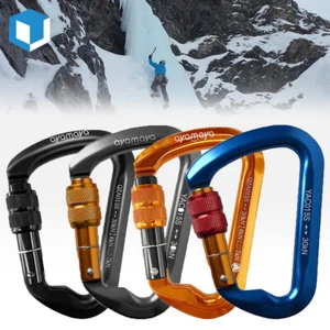 30KN Heavy Duty Aluminum Locking Carabiner D-Ring Clip Hook for Climbing Caving - Picture 1 of 14