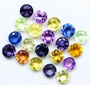 20 Pcs Natural Sapphire Multi Color 6 MM Round Cut Certified Calibrated Gemstone - Picture 1 of 6