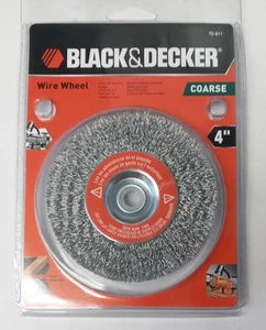 Black & Decker 4" Steel Wire Wheel Coarse For Bench Grinder  70-611 - Picture 1 of 1