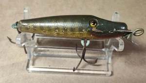 Vintage Creek Chub Midget Pikie Natural Pike Wood Fishing Lure Glass Eyes - Picture 1 of 5
