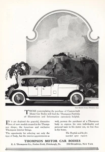 1919 Thompson Coach Work: Monte Carlo Touring Car Vintage Print Ad - Picture 1 of 1