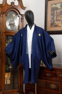 DEAR VANILLA JAPANESE HAORI JACKET MEN'S KIMONO AUTHENTIC JAPAN GENUINE VINTAGE - Picture 1 of 8