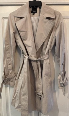 Simply Vera Vera Wang Lined Trench Coat Size Small Khaki/Tan - Image 1 of 4