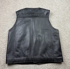 Vintage Harley-Davidson FXRG Weste Herren Large Schwarz Leder Full Zip Comfortemp - Bild 1 von 12