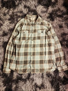 Y2K Quiksilver Men's Regular Fit Plaid Casual Flannel Shirt XL - Picture 1 of 6