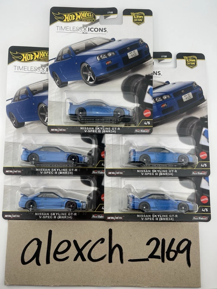 Hot Wheels 2025 Timeless Icons Nissan Skyline GT-R (BNR34) Lot Of 5 - Image 1 of 1