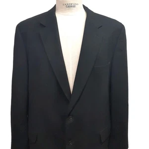 Brooks Brothers Men’s 48 Long Blazer Black Solid Sport Coat Jacket 100% Cashmere - Picture 1 of 13