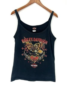 Canotta donna Harley Davidson media Love Eagle Rose Barb nera Fairfax, VA - Foto 1 di 6
