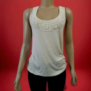 Halogen Women's Size M Pale Yellow, Embellished front Sleeveless Top Blouse #1 - Picture 1 of 8