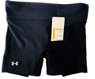 NEW! UNDER ARMOUR [S] Women's 4" SHORTY Volleyball/Run/Gym Shorts-Black 1246990 - Image 1 of 2