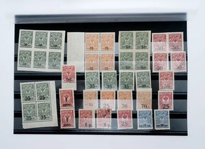Francobolli Impero russo sovrastampa diversa denominazione set quarto blocco - Foto 1 di 12