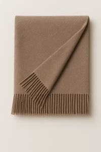 Dawson Forte Luxury Cashmere Throw Blanket – Taupe - Picture 1 of 3