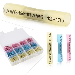 Kit 200x Termorestringenti Impermeabili Assortiti Connettori Filo Butt Crimp Terminali - Foto 1 di 12