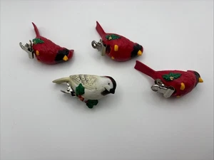 Russ Berrie Cardinal Chickadee Winter Woodland Collection Porcelain Ornament Lot - Picture 1 of 10