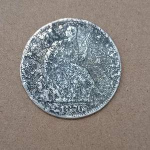 USA 50c~ 1/2 Dollar~ Seated Liberty Half Dollar, 1876~* G~ Damaged Silver Coin - Picture 1 of 6