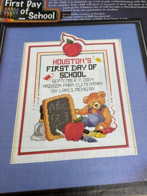 First Day of School Counted Cross Stitch Pattern Magazine Pages - Image 1 of 4