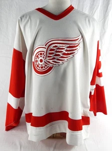 Camiseta deportiva blanca usada de los años 90 Detroit Red Wings Tobler #71 juego 56 041 - Imagen 1 de 12