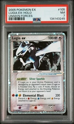 2005 POKEMON EX UNSEEN FORCES #105 LUGIA EX-HOLO PSA 7 - Image 1 of 2
