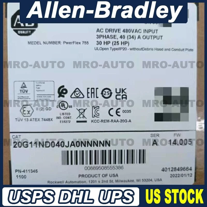 Neu AB 20G11ND040JA0NNNN PowerFlex luftgekühlt 755 AC Laufwerk USA kostenlose Steuern - Bild 1 von 2